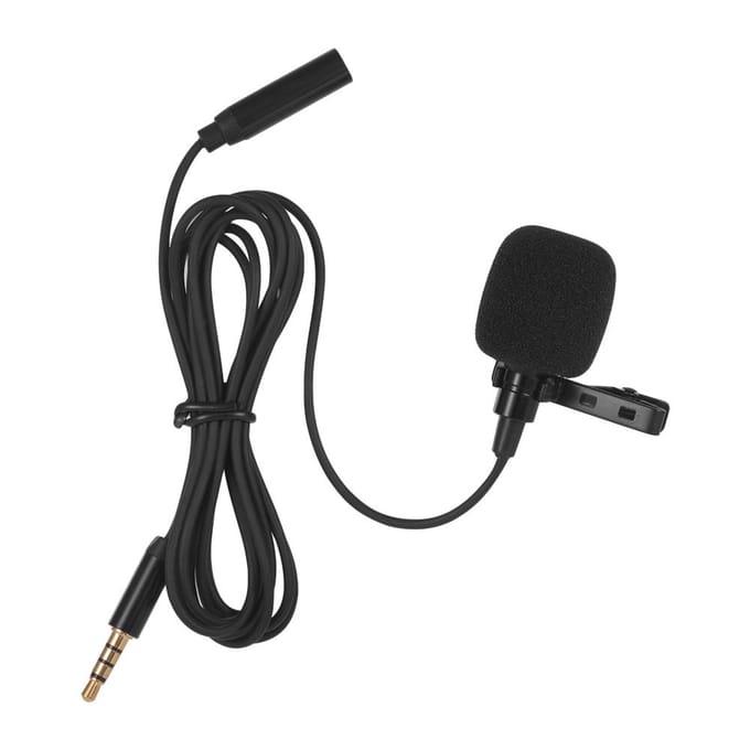 Mini Clip-on Revers Lavalier Condensator Microfoon Mic met 3,5 mm Koptelefoon Uitgangsaansluiting voor iPhone