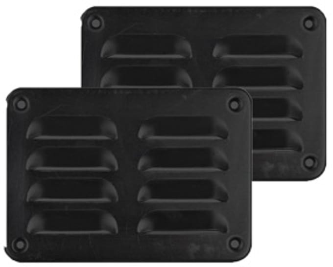 Ventilatierooster 130x90 mm Zwart - set van 2st