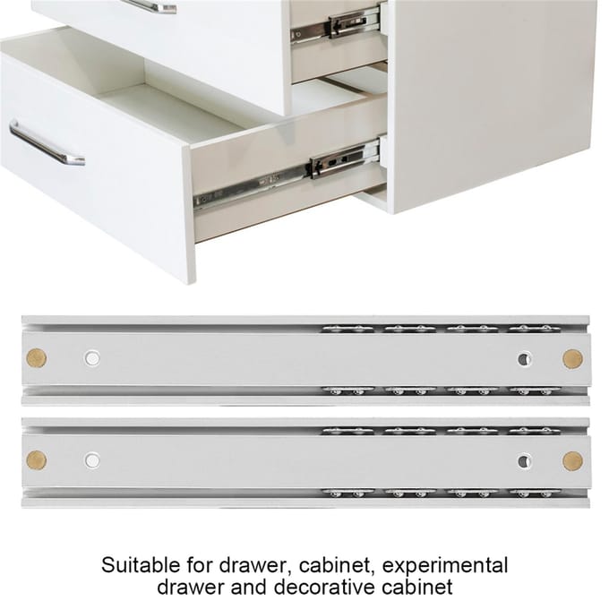 Ensemble 2 pièces Mini Alliage d'Aluminium Durable Glissière Lisse pour Tiroir Armoire Type 2