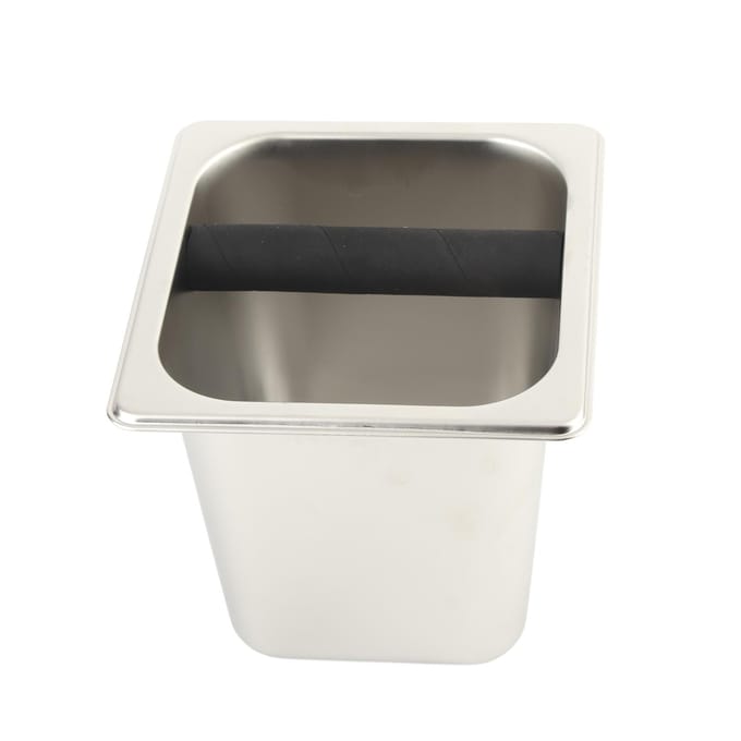 Roestvrijstalen Espresso Knock Box Container met Rubberen Bar voor Koffiemachine L