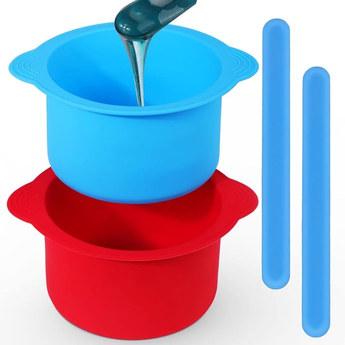 2x Herbruikbare Siliconen Wax Opvangbak voor Wax Warmer - Non-Stick Liner & Spatels