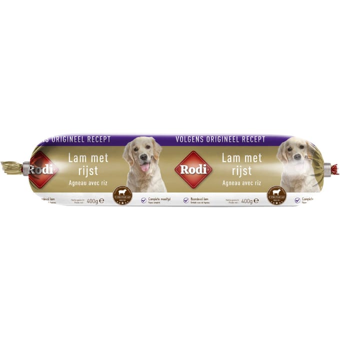 12x400g Lam & Rijst Worst Rodi Hondensnacks