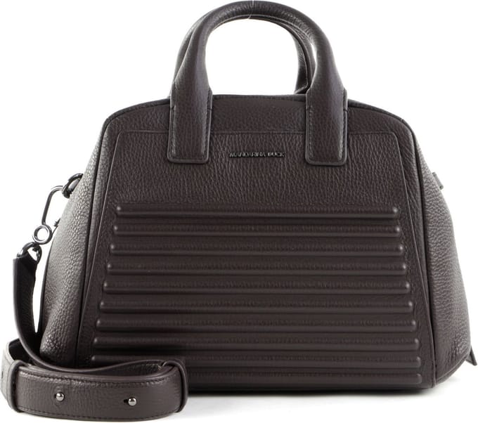 MANDARINA DUCK Leren Handtas Schoudertas I-Con Tote Mole Bruine