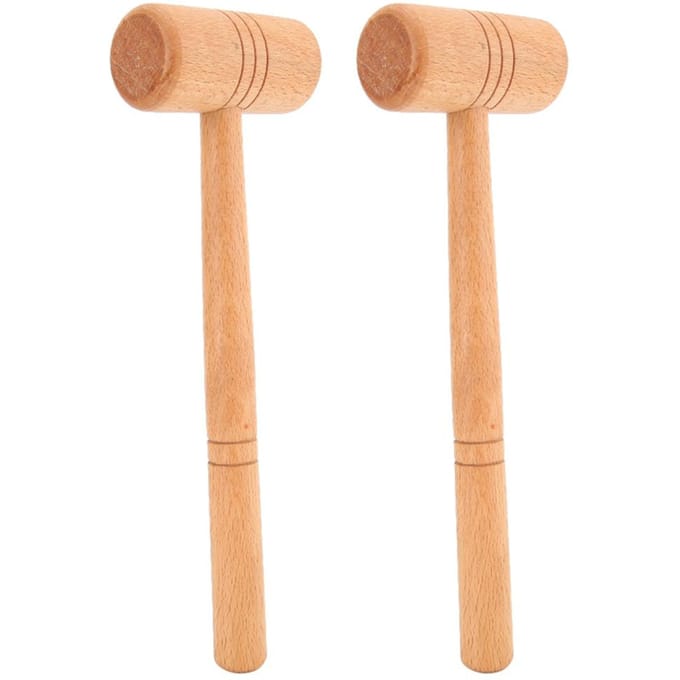 2-delige set Hamer Houten DIY Maken Reparatie Sieraden Metaalbewerkingstool beige