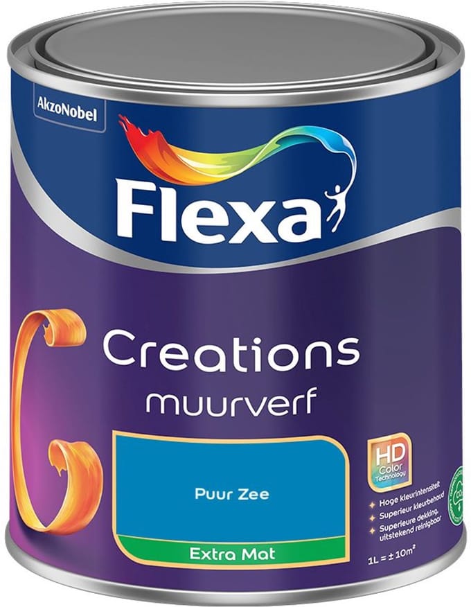 Flexa - Creations Muurverf Extra Mat - Puur Zee - Mengverf - 1 L