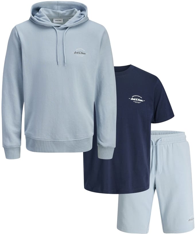 Jack & Jones Brandon Hooded Sweat Tee and Short Set Heren - Maat M