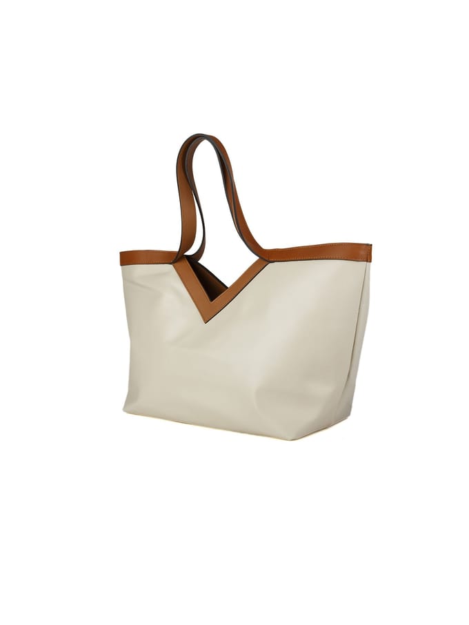 Giulia Monti Tote Bag Licht Beige Goudbruin