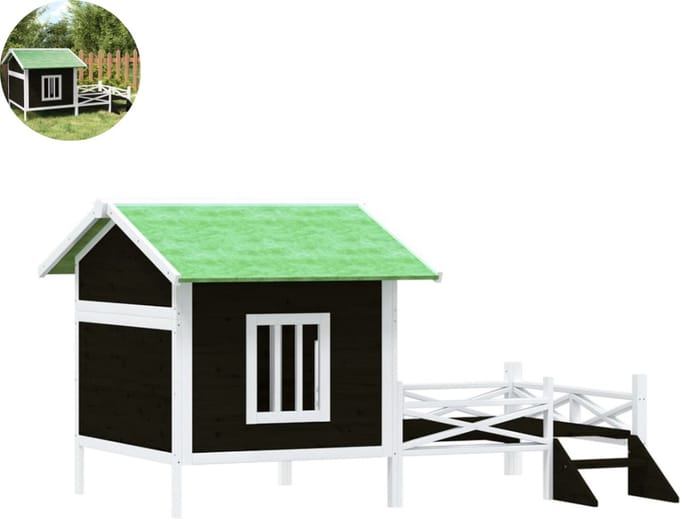 Hondenhok - Buiten - Bench - Ren - Weerbestendig - Kennel - Rek - Grijs