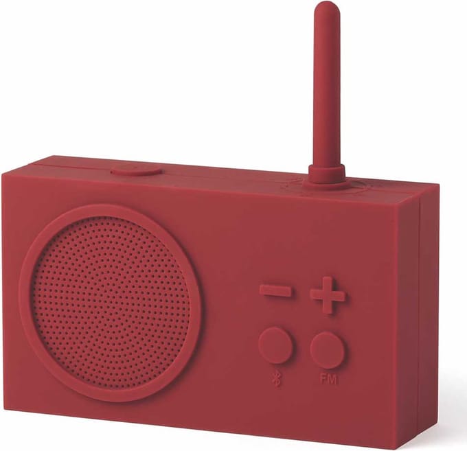 Lexon Tykho 3 FM badkamerradio Donkerrood - Bluetoothspeaker