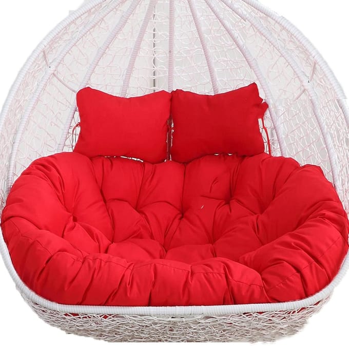 Hangmatstoel Dubbel - Eierstoel Kussen - Buiten Ontspannen - Waterdicht Zonbestendig - 150x110cm - Rood