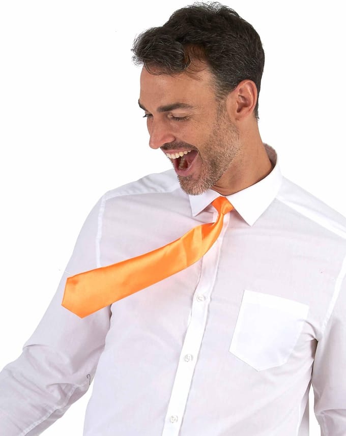 Vegaoo - Oranje stropdas voor volwassenen
