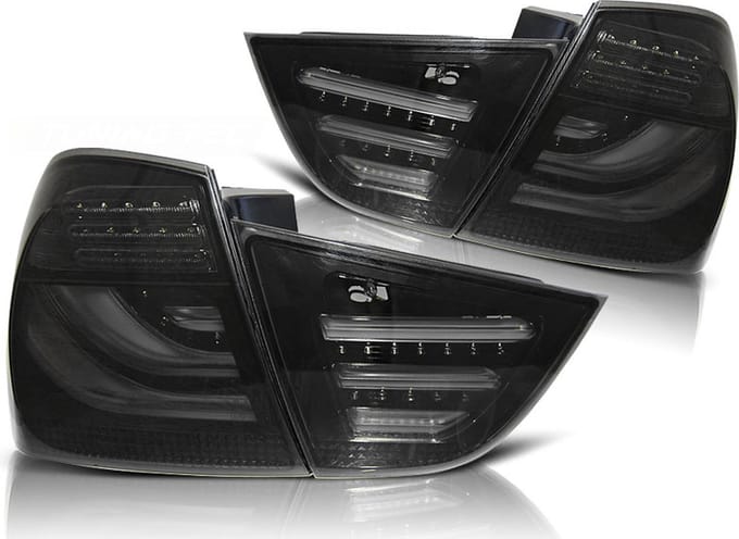 Achterlichten - BMW E90 2009-2011 - LED strip - smoke zwart
