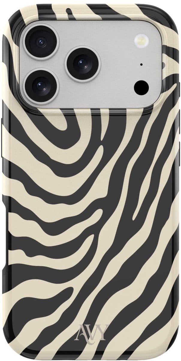 AVY Hard Shell Back Cover | geschikt voor Apple iPhone 17 Pro Max | Serengeti Zebra | Compatibel met MagSafe & Qi2