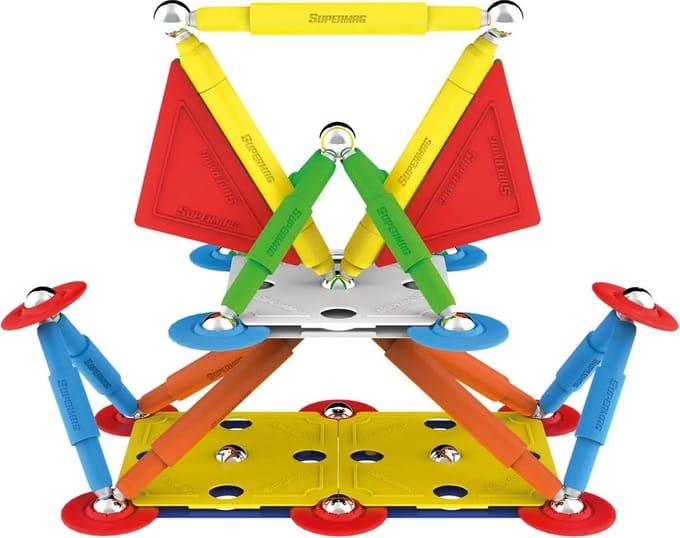 Magneet speelgoed Supermag Multicolor 60 SM0652 Multikleur 25 x 33 x 4,8 cm