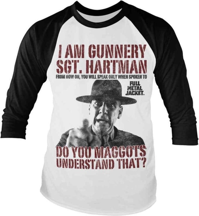 Full Metal Jacket Raglan top -XL- Sgt. Hartman Wit/Zwart