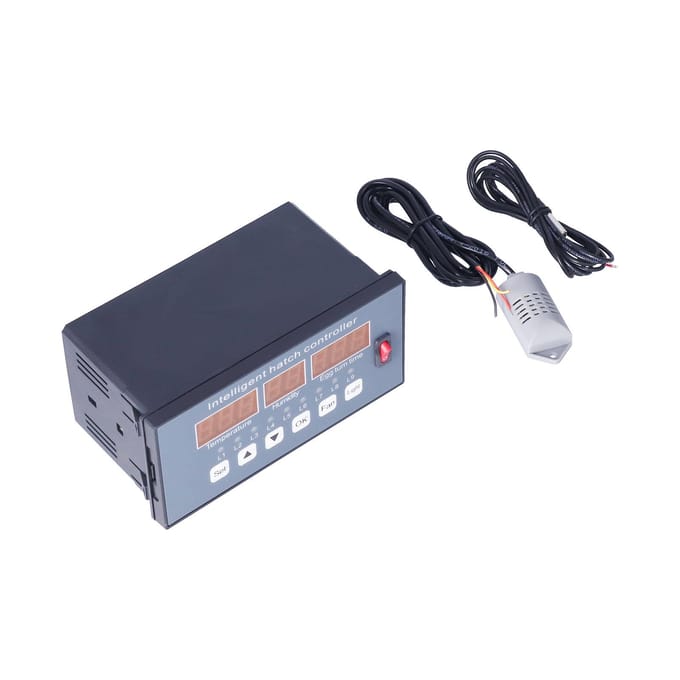 Volautomatische temperatuur- en vochtigheidsintelligente controller Incubatortemperatuurregeling gray