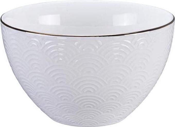 Tokyo Design Studio - Nippon White - Goude Rand Kom 11.4x6cm 350ml Golven Wit Goud