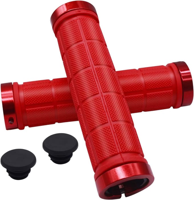 Fietsstuurgrepen - Fietsgrepen - Veilig Fietsen - Dubbele Klem - 22 mm - Rood