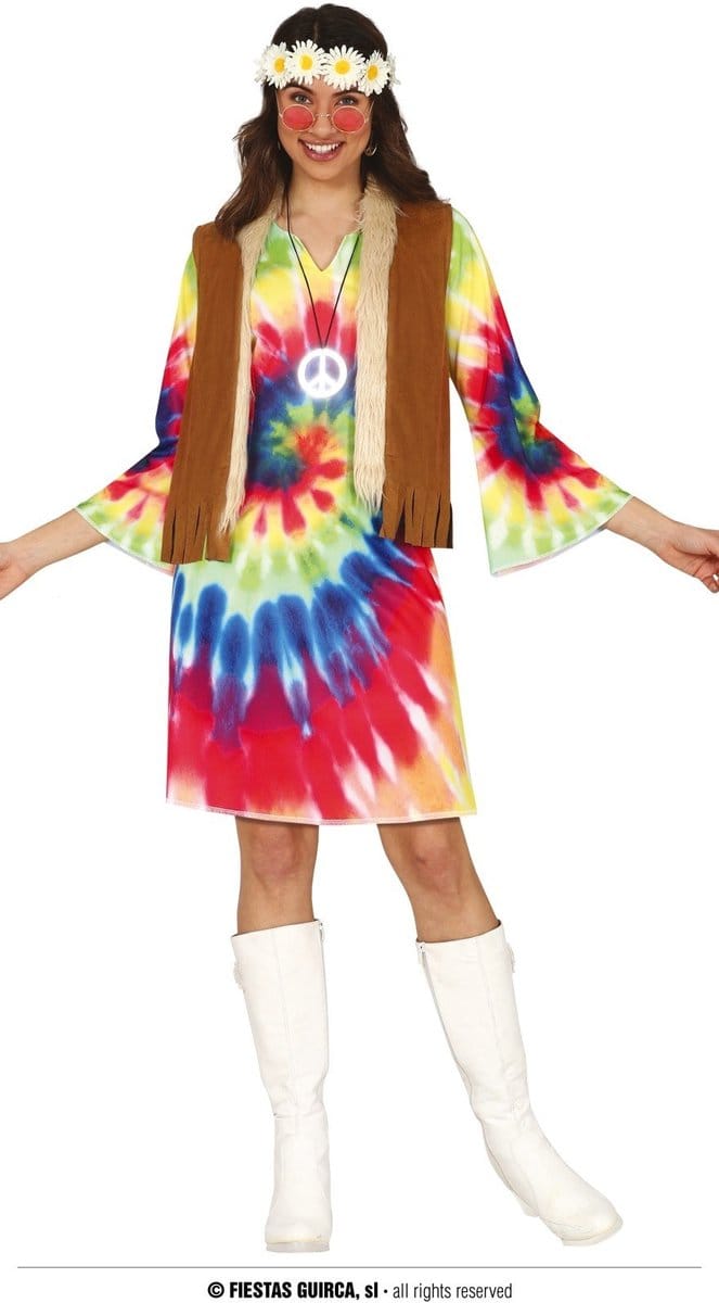 Tie Dye Festival Jurk Hippie Vrouw