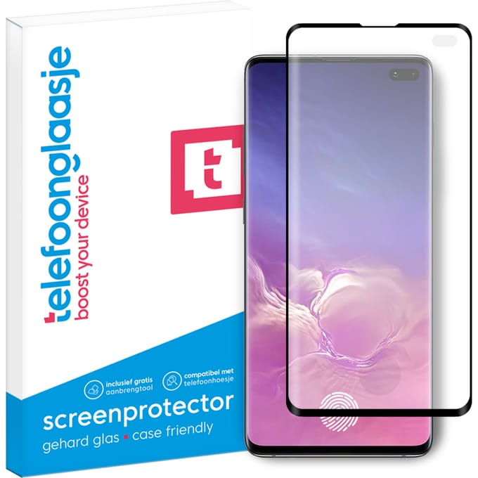 Samsung Galaxy S10 Plus screenprotector gehard glas Case Friendly