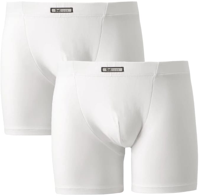 Set heren boxershorts - microvezel - 2-pack - wit - maat L