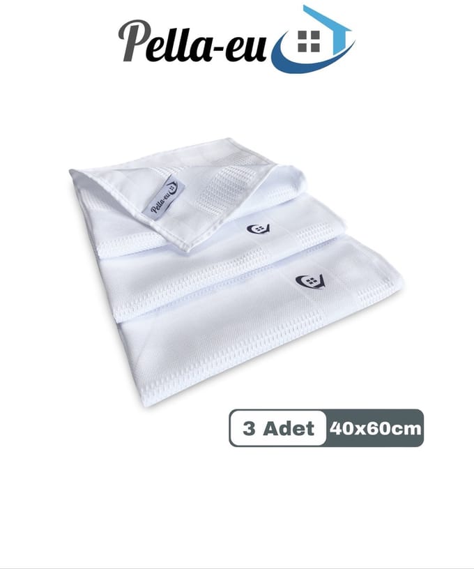 PELLA-EU - MICROVEZEL - MICROVEZELDOEKEN - SCHOONMAAKDOEKEN - 3 STUKS - WIT - 40x60cm