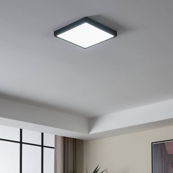 EGLO connect.z Fueva-Z Smart Opbouwlamp - 28,5 cm - Zwart/Wit - Instelbaar wit licht - Dimbaar - Zigbee