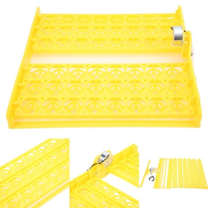Automatische Eierkeerder 48 Eieren ABS Automatische Eierkeerder voor Automatische Eierbroedmachine 12V yellow