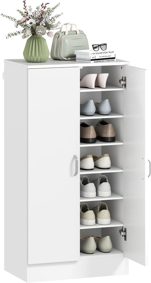 HOMCOM Schoenenkast Spaanplaat 55L x 35B x 108H cm Wit