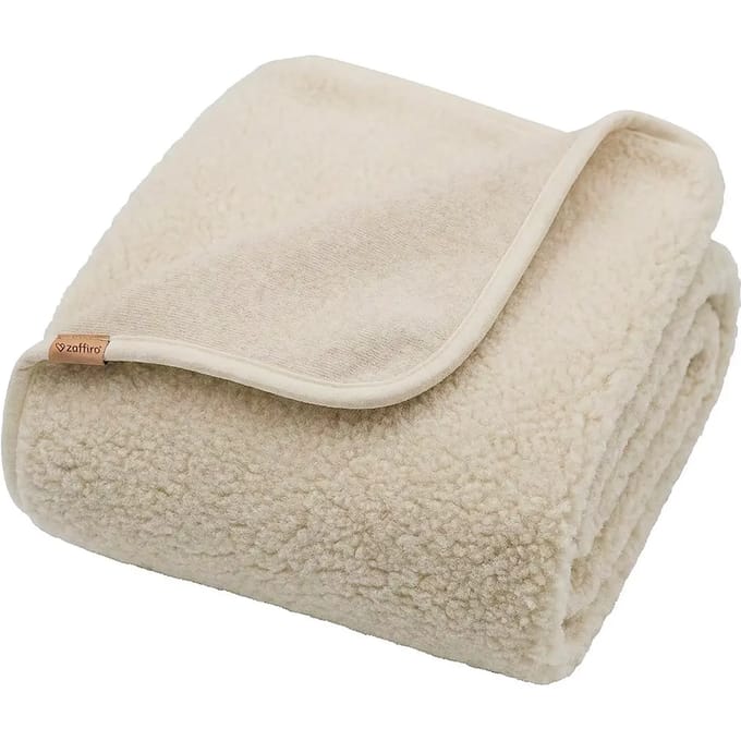 Zaffiro Nevada Beige 75 x 100 cm 100% Wollen Wiegdeken