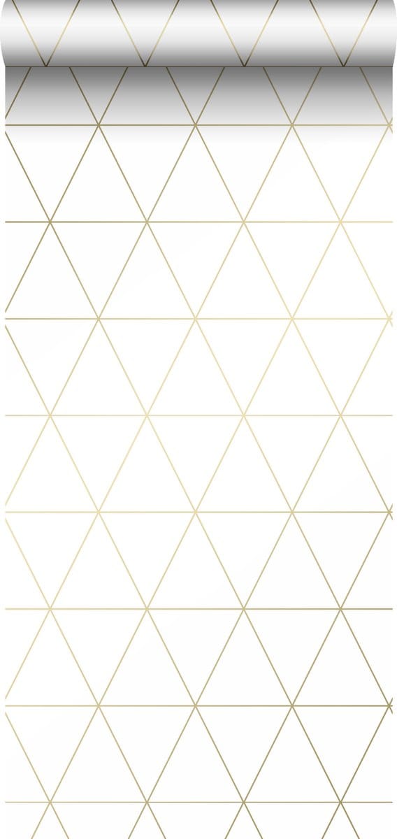 Origin Wallcoverings behang grafische driehoeken wit en goud - 347682 - 0,53 x 10,05 m