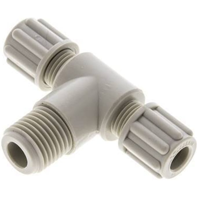 6X4Mm & G1/4'' PP T-Vormige Knelfitting Met Buitendraad 10 Bar