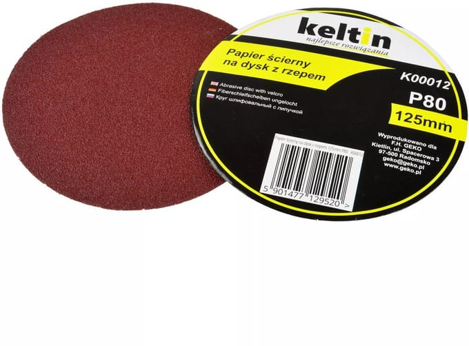 Keltin klittenband schuurschijven - Aluminiumoxide - 125mm - P80 - Set van 100