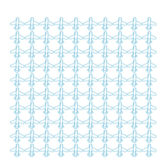 100 STUKS Vliegtuig Paperclips Leuke Vorm Blauw Exquise Uitstraling Bladwijzerklemmen voor Feest blue