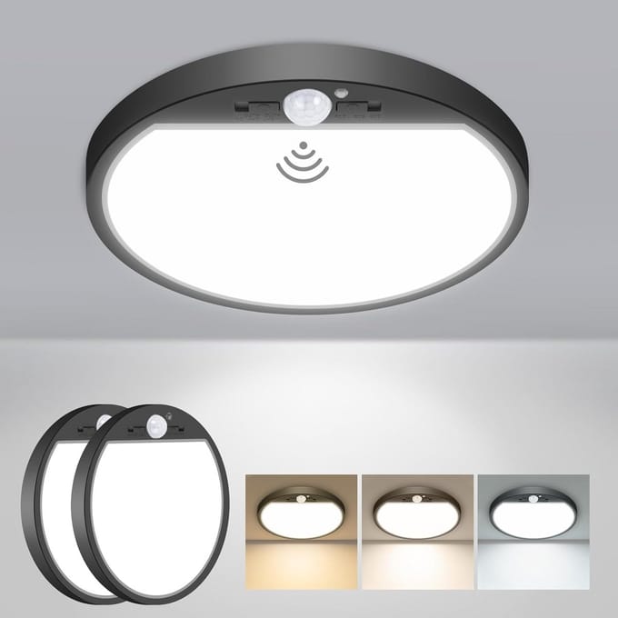 LED Plafondlamp met Bewegingsmelder Binnen - 15W, Instelbare Kleurtemperatuur