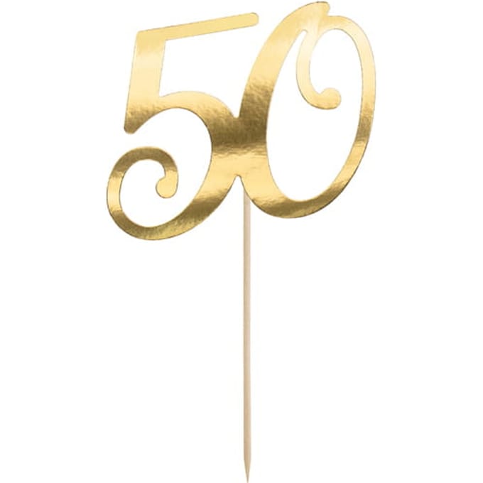 Partydeco - Cake Topper gold - 50 jaar
