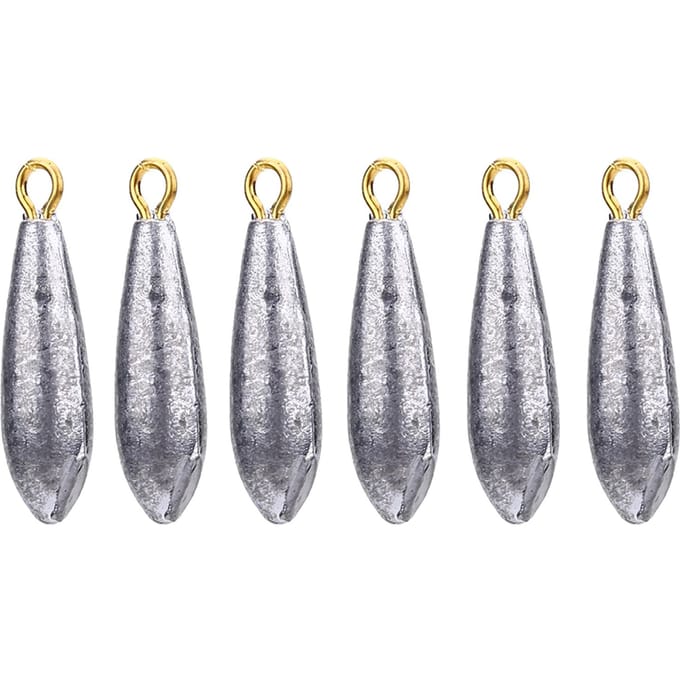 6 Stuks Nieuwe Visloodjes Druppelvorm Werphengel Tackle (10g) gray