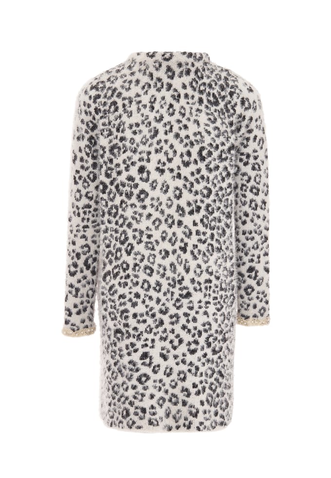 Faina Vest Dames wol wit zwart