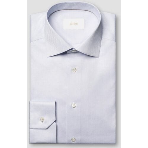 Eton Overhemd Cutaway Collar Semi Solid Luxury Supima 120 Piqué Cotton Licht Paars / male