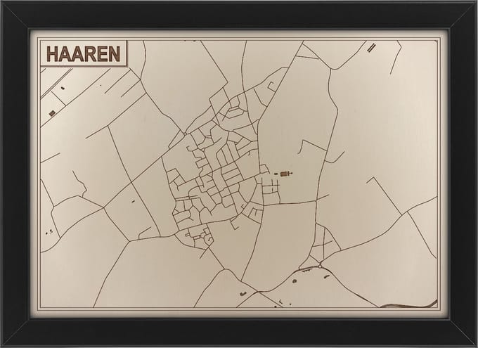 Houten stadskaart van Haaren