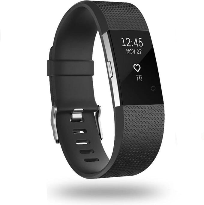 Jumada's - Fitbit Charge 2 bandje - Gesp - Siliconen - Zwart - Small