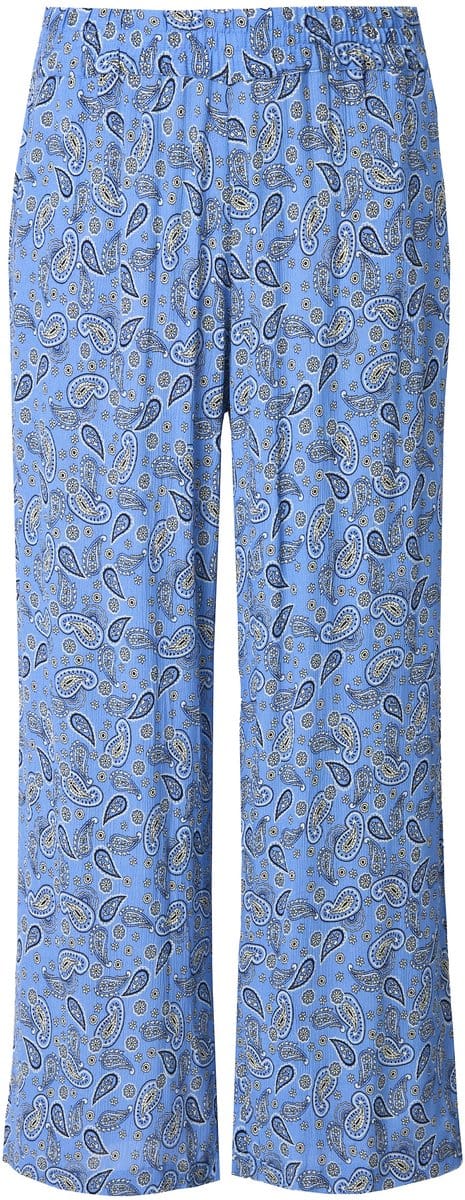 Studio Untold - Dames - Instapbroek wijde pijpen paisleyprint - Azuurblauw - Maat 44