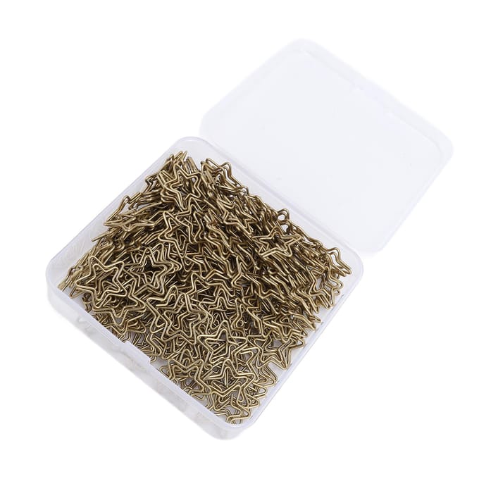 200 PCS Clips Papier Forme Étoile Acier Inoxydable Doré Foncé Antidérapant Marque-page Set de Clips pour Bureau École