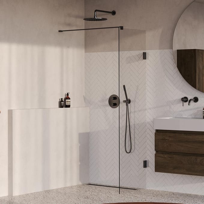 Brauer Void - Inloopdouche - Helder Glas - 60 x 200 cm - incl. Glascoating - PVD Gunmetal Geborsteld