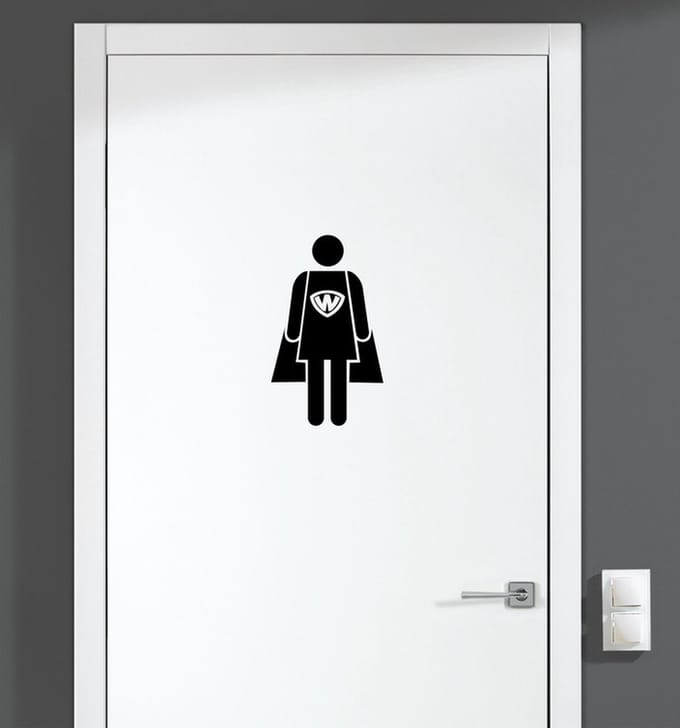 Deursticker - Superwoman - Zwart 17x10