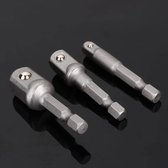 3 stuks booradapter zeskantaandrijving naar 14  38  12  slagschroevendraaier