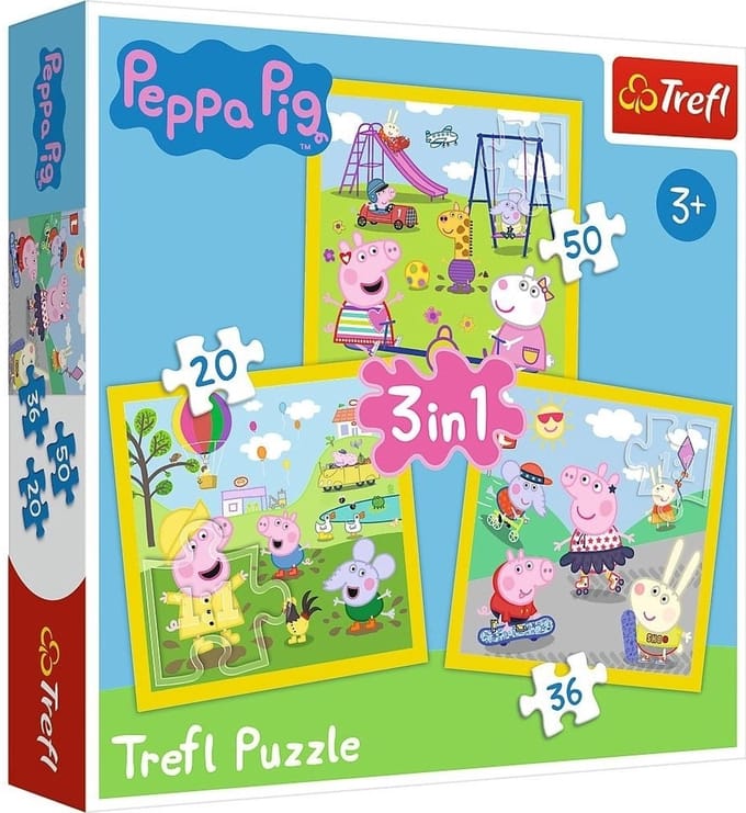 Trefl Puzzle - Peppa Pig - Peppas Happy Day (3in1) 2D Puzzels
