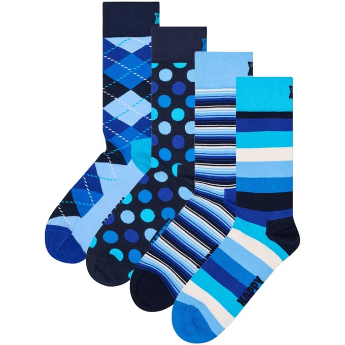 Happy Socks unisex giftbox 4P sokken navy blauw