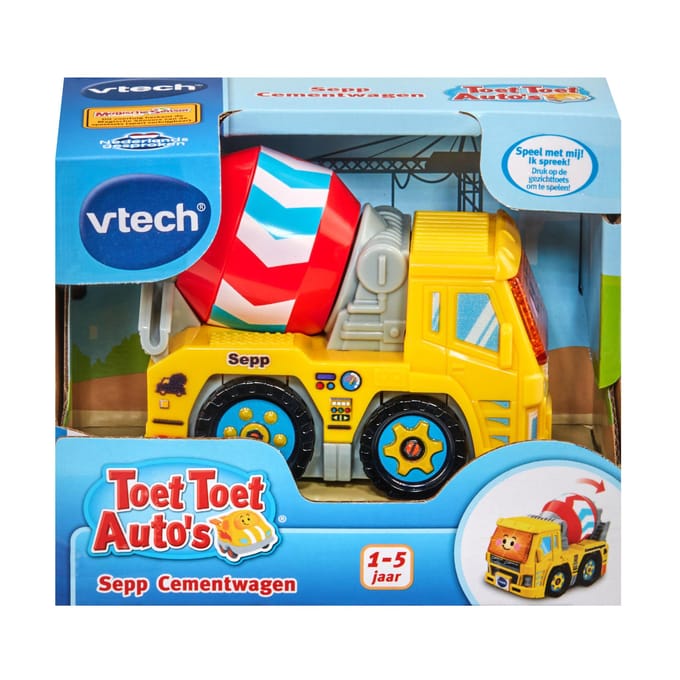 Vtech Toet Toet Auto's Sepp Cementwagen Voertuigen Speelgoedauto's voor peuters en kleuters
