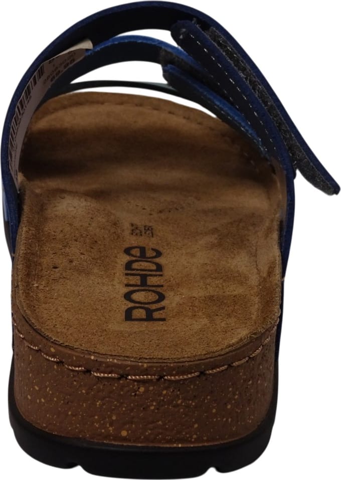 Rohde - Dames slipper met voetbed - Blauw combi - Artikel 5419.69 - Maat 40